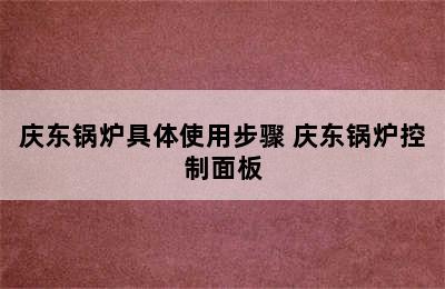 庆东锅炉具体使用步骤 庆东锅炉控制面板